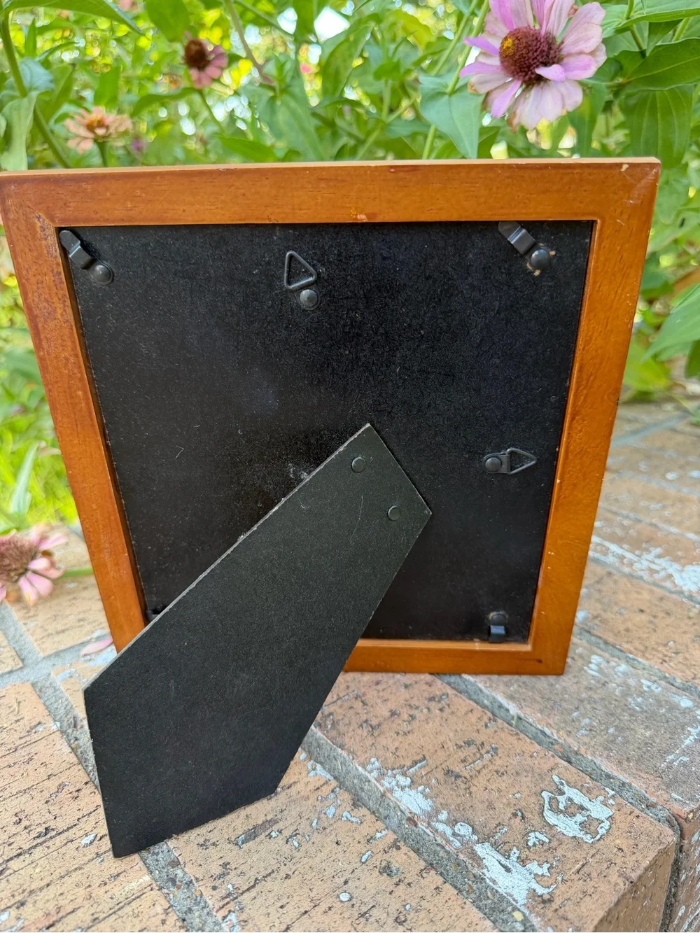 Wooden Multi-Opening Photo Frame in Warm Brown Hangs or stands Holds 5 Photos